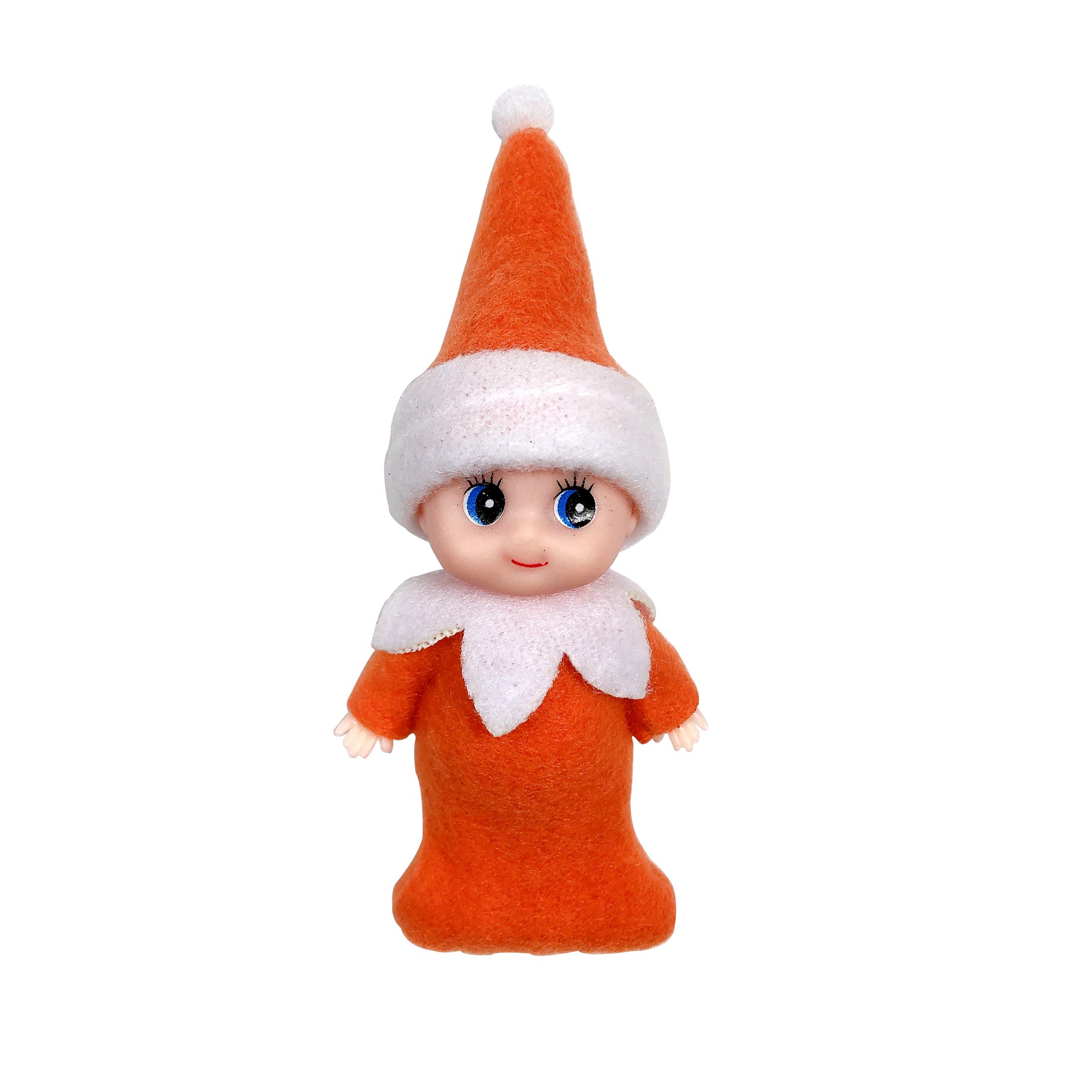 LovelfStory Elf Accessories Baby, Tiny Christmas Elf Girl and Boy Baby Doll for Xmas Gift (Orange)