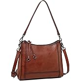 CWXEDN Leather Crossbody Bags for Women Shoulder Purse Medium Hobo Genuine Leather Satchel Purses and Handbags Vintage Leather Crossbody Satchel Purse