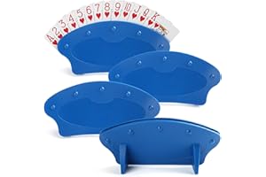 LotFancy Playing Card Holder for Kids Seniors, 4-Pack Plastic Hands Free Cards Holders for Canasta, Poker Parties, Family Car