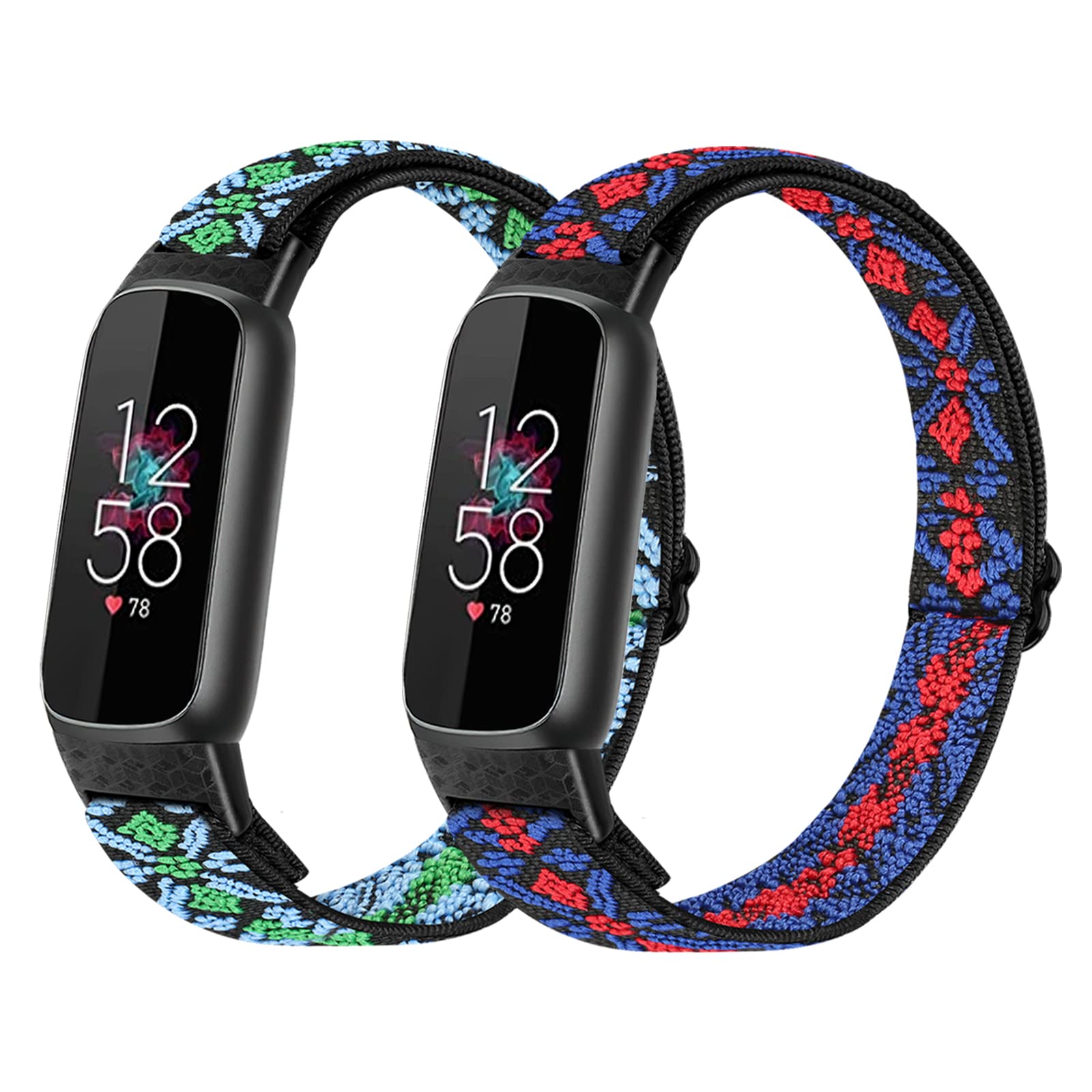 TumpCez Elastic Nylon Strap Only Compatible with Fitbit Luxe Strap for Women Men,Adjustable Stretchy Soft Sport Band Replacement Wristband