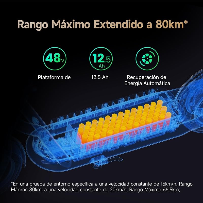 Patinete Eléctrico N65i Homologado DGT, 65km Autonomía, Motor 1000W, Máx 25km/h, Frenos Tambor y Disco con E-ABS, Intermitentes, App Móvil, Pendiente 22%