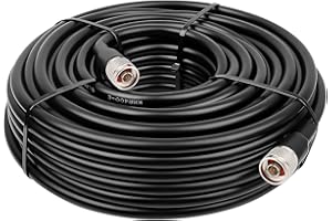 MOOKEERF KMR400 N Cable 100FT N Male to N Male Ultra Low Loss KMR400 Coaxial Cable 50ohm for Antenna,WiFi Router,Signal Booster, Amplifier