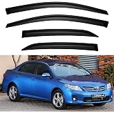 Window Visors Rain Guards for Toyota Corolla 2009-2013 Sedan | Out-Channel Window Vent Wind Deflectors Visors Shades Protectors for 09 10 11 12 13 Toyota Corolla