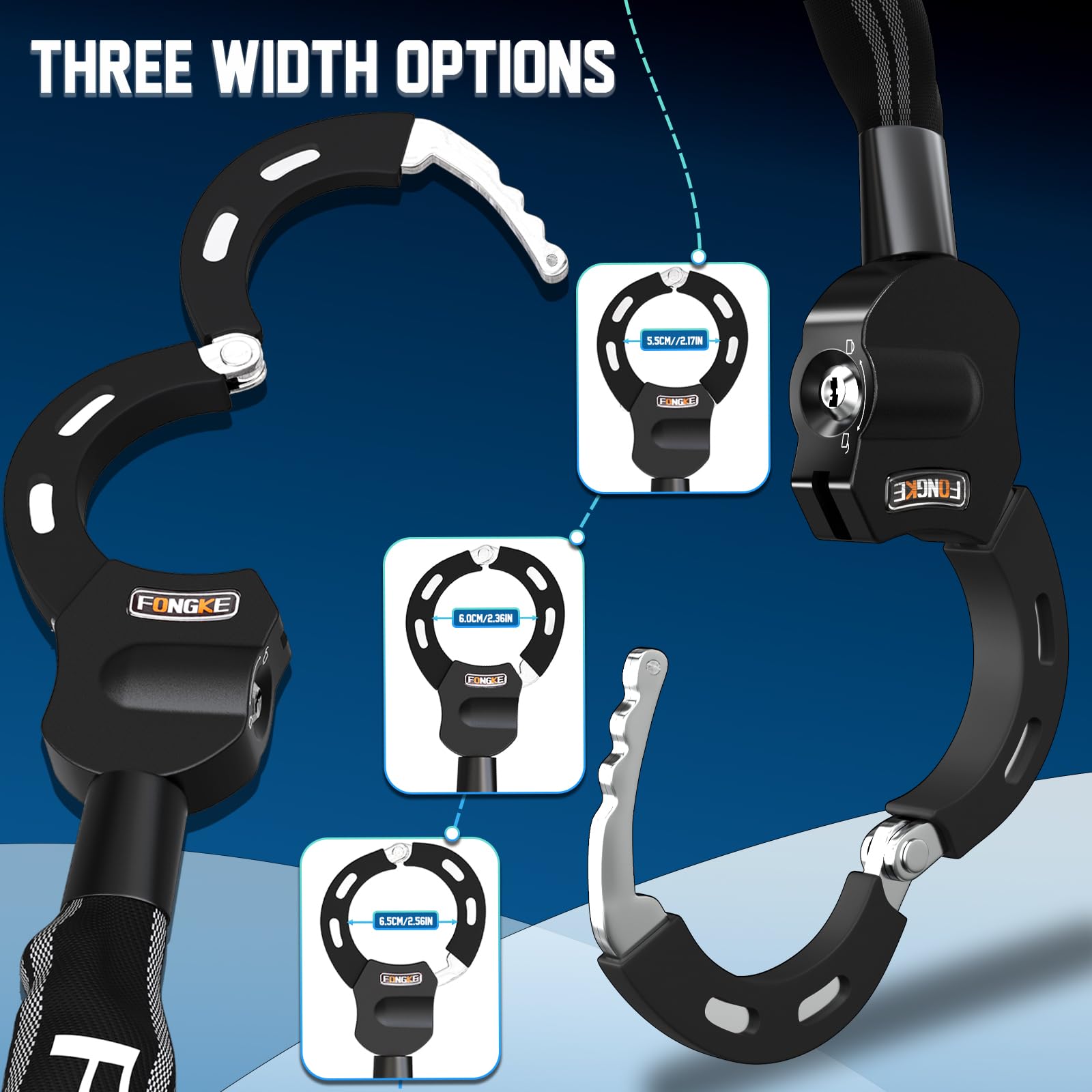 E Scooter Schloss, 8mm Dicke Kettenschloss, Tragbarkeit Schloss für E Scooter, Handschellenschloss, Hohe Sicherheit Fahrradschloss 5