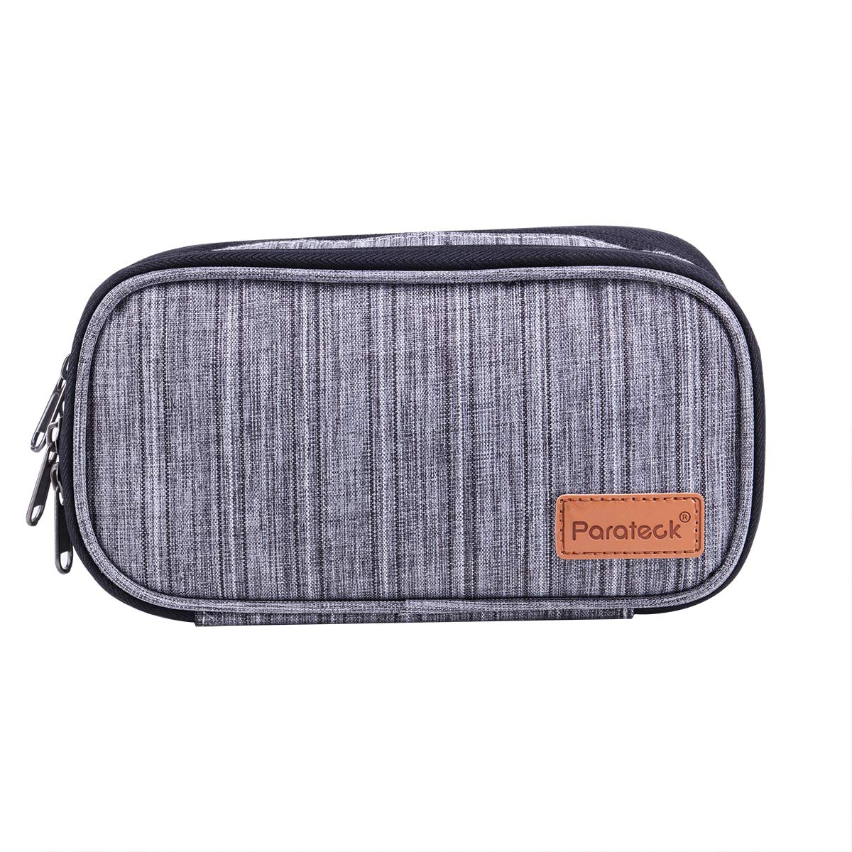 Dual Layer Insulin Cooler Travel Case Bag Wet Dry Separation Diabetes Medication Insulin Pen Syringe Needle Wipes Protector Insulated Cooler Carry Case 2 Ice Pack (Grey)