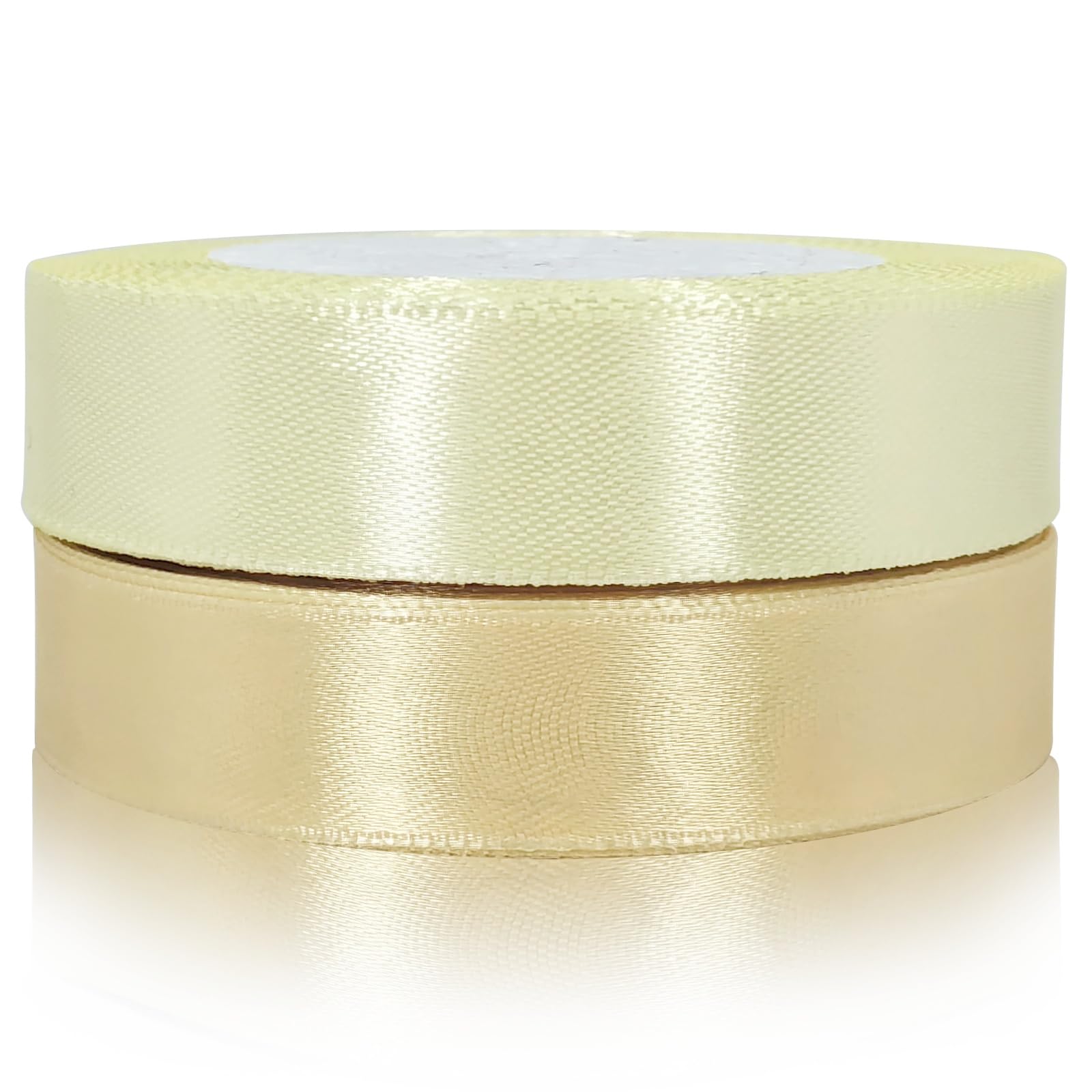 Gold Satin Ribbon 20mm 2 Rolls 22M Yellow for Gift Wrapping, Hair, Wedding Car, Balloon, Cake Decoration — image 1