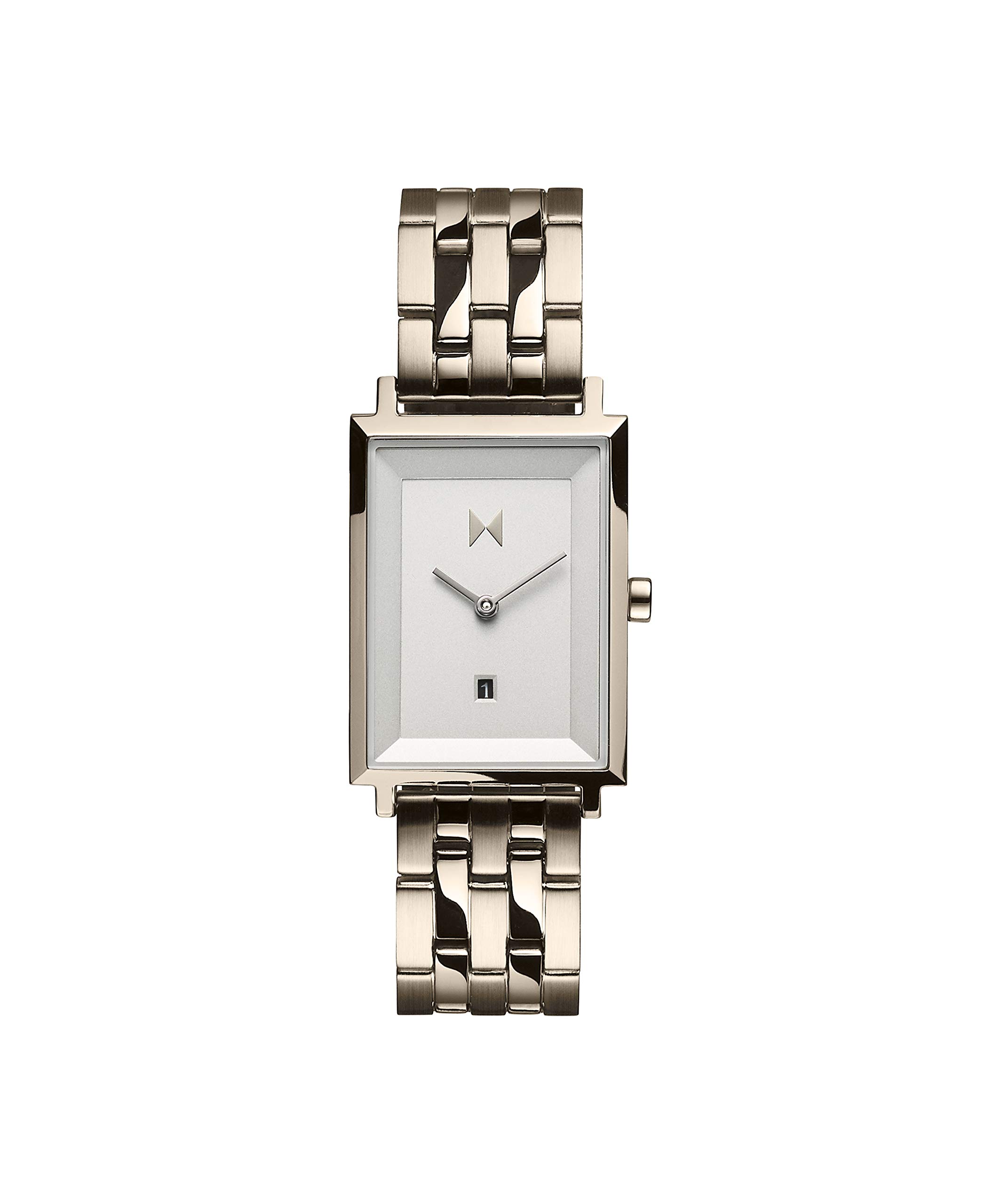 MVMT Analogue Quartz Watch Signature Square Collection for Women with Silver Stainless Steel or Leather Bracelet