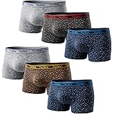 TEXLINA Men's Boxer Briefs with 3D Ultra-Roomy Pouch, Breathable Moisture Wicking, Patterned Design, 6 Pack(S-4XL)