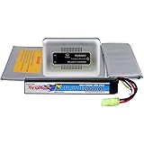 Tenergy 11.1V 1200mAh Airsoft Battery Pack and Balance Charger and Lipo Safe Bag, LiPo Battery Pack 20C Replacement Hobby Bat