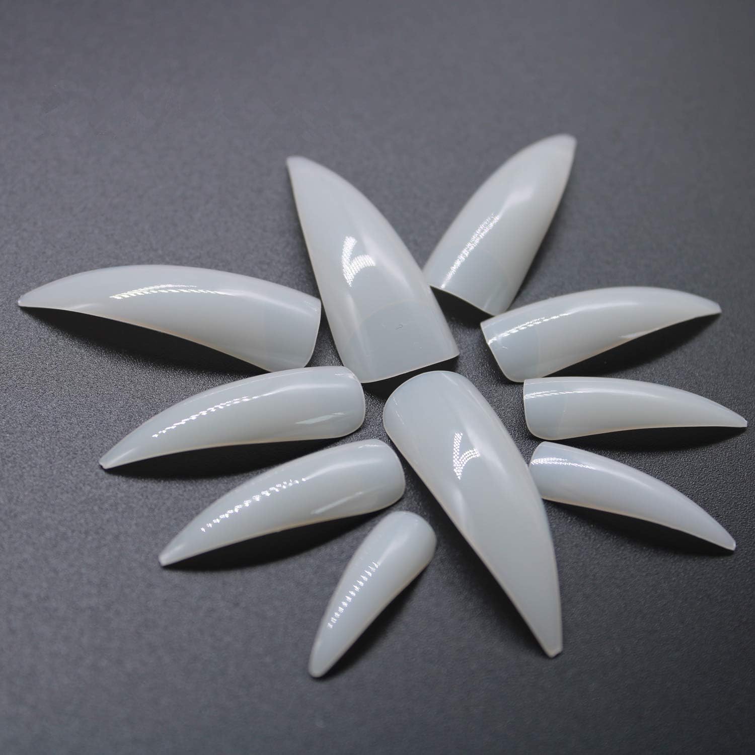 Sharp Long Fake Nails, Stiletto False Nails,Ivtor 600Pcs Nature Half Cover Acrylic Nail Tips