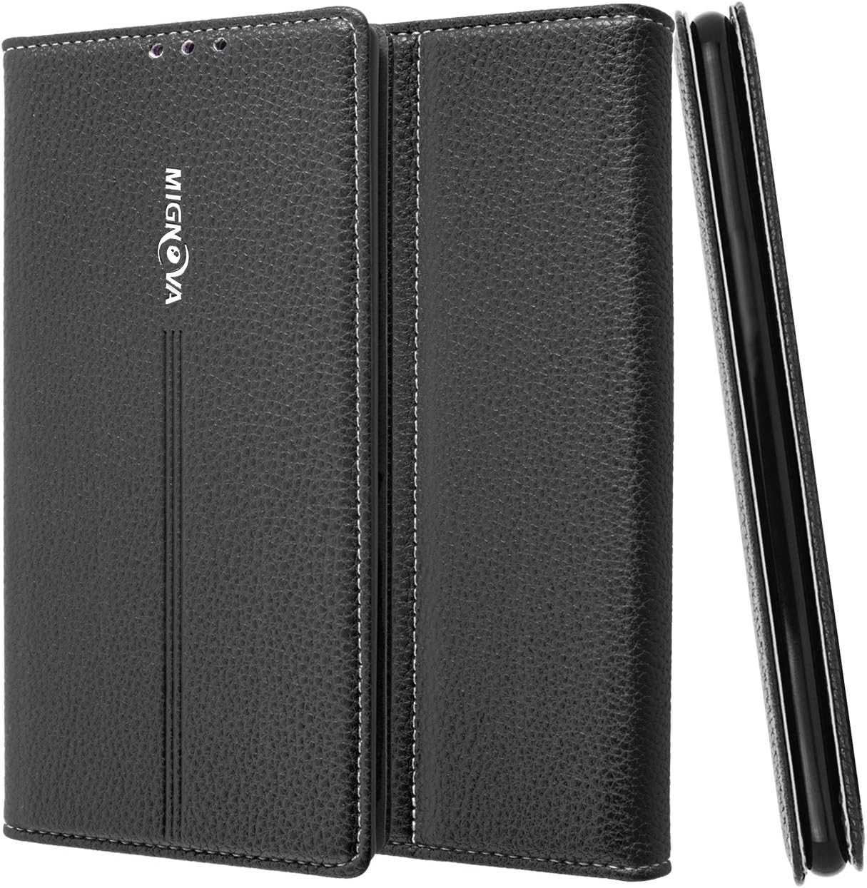 Cherrry for Galaxy Note 10 Plus Case,[Card Slots] Slim Magnetic Closure Flip Leather Wallet Credit Cards Holder Flip Book Design Protective Case,for Samsung Galaxy Note 10 Plus/Note 10 Pro/5G (Black)