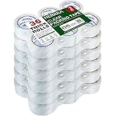 HERKKA Clear Packing Tape, 36 Rolls Heavy Duty Packaging Tape for Shipping Packaging Moving Sealing, Thicker Clear Packing Tape, 2 inches Wide, 65 Yards Per Roll, 2340 Total Yards