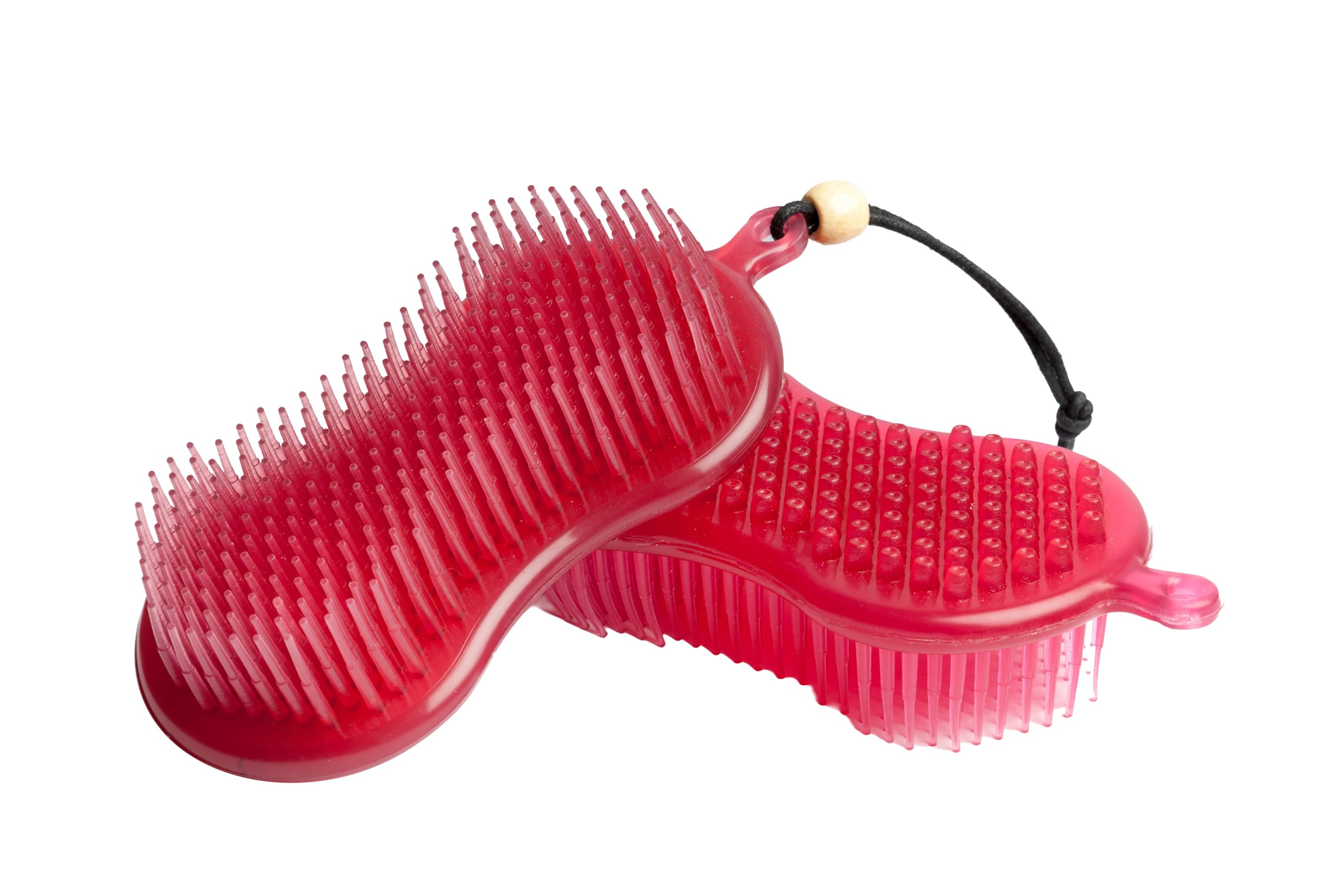 LeMieux Hippo Brush in Pink Two in One Horse Grooming Aid with Gentle Bristles and Rubber Scrubby Sponge - One Size