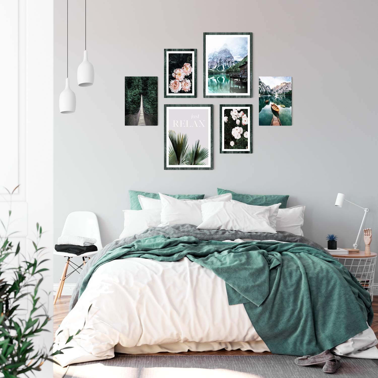 Fertig Zum Aufhangen Bilder Set Natur Wandbild Wohnzimmer Schlafzimmer Grun N018463a Amazon De Baumarkt