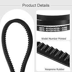 uxcell 4Pcs AX66 EPDM V-Belt, Raw Edge Cogged