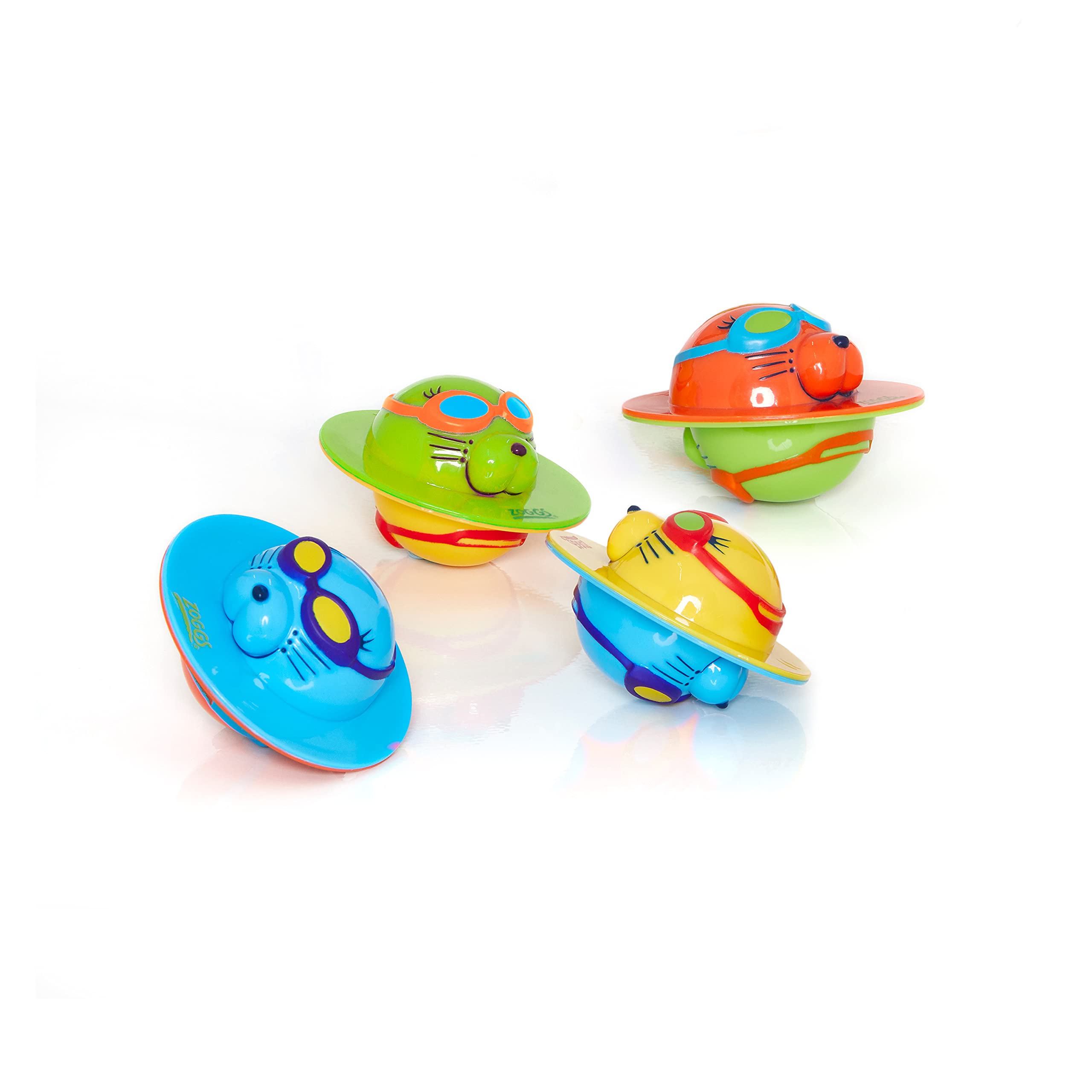 Zoggs Seal Flips Pool Toys, 4 Floating Swimming Toys, Confidence Building Swim Toys, Safe Swimming Aids, Swimming Floats For Children, Ideal Swimming Floats For Kids, Kids Baby Bath Toys, 3 months+