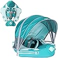 Mambobaby Float with Canopy Baby Float No.7 Airplane Add Tail Baby Pool Swim Float Air Free Solid Swimming Trainer Non-Inflatable Water Floats for Infant 3-48 Months, Green