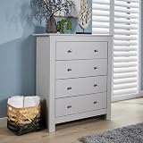 Home Source Nyon 4 Piece Grey Bedroom Set with Wardrobe & Tables view 6