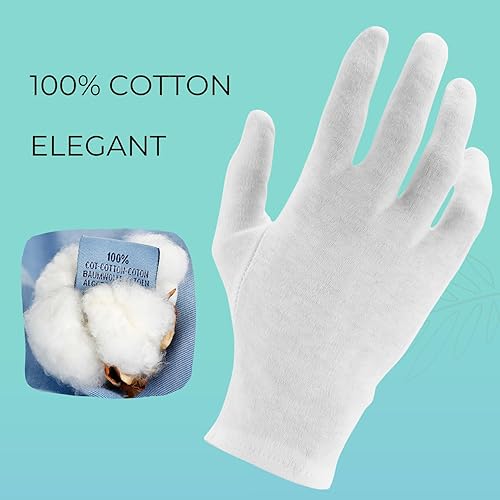 ANSMIO Pairs Cotton Gloves, White Gloves for Dry Hands, Cotton