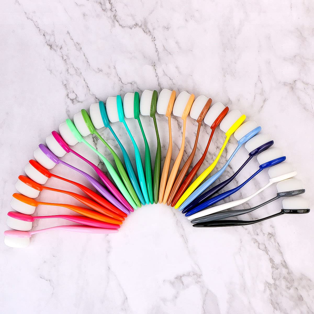 Yoseng 24 Pack Ink Blending Brushes Blenders,Ink Blending Tool for Card Making,Craft Broad Application Assortment Paper Crafter Color Code Handle (Brush Head Size 0.85 Inches)