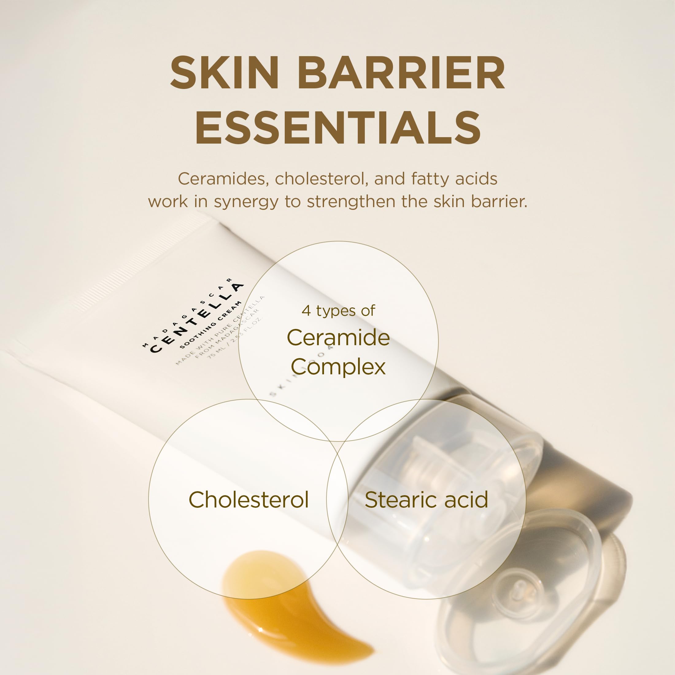 SKIN1004 Centella Soothing Cream 2.53 fl.oz, 75ml, Korean Face Moisturiser with Madagascar Centella Asiatica & Hyaluronic Acid, Hydrating Face Cream, Soothing Care, Cica Gel Cream, Korean Skin Care