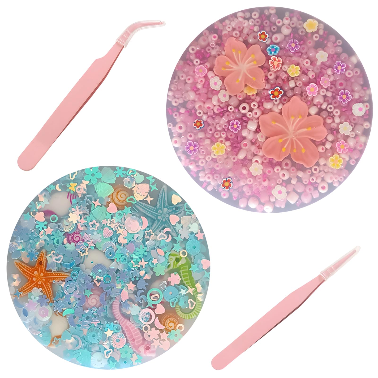 2 Pcs 3.15 IN Picky Pad Reusable Sensory, Ocean Silicone Stress Relief Pads with 2Pcs Clips, Picky Pads for Sensory Stimulation, Reusable Picky Pad Kit for Fidgeting and Relaxation