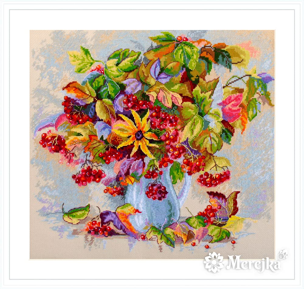 Merejka Counted Cross Stitch Kit, Cotton, Multicoloured, 32x30 cm