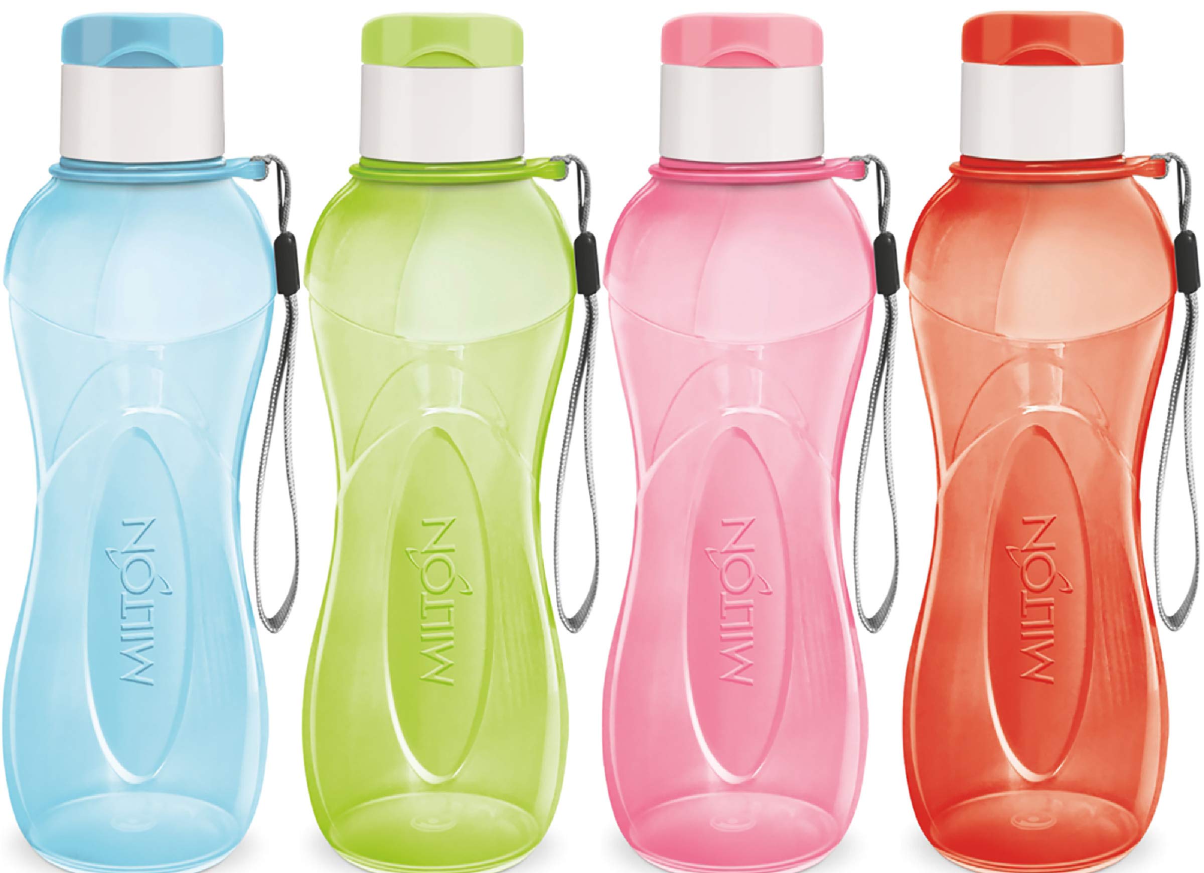 MILTON Children's Water Bottle, Reusable 710 ml, Small Plastic Bottle, Wide Mouth, BPA Free and Leak-Proof, with Strap Handle, Sports Water Bottle for Cycling, Camping, Hiking and Yoga