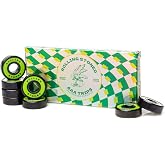 Rolling Stoned Skateboard Bearing Set - ABEC 7 Sealed Bearings for Skateboards, Longboards, Scooters and Roller Skates Stainless Steel 608 Bearings (8 Pack, Green) (AAA Trips)