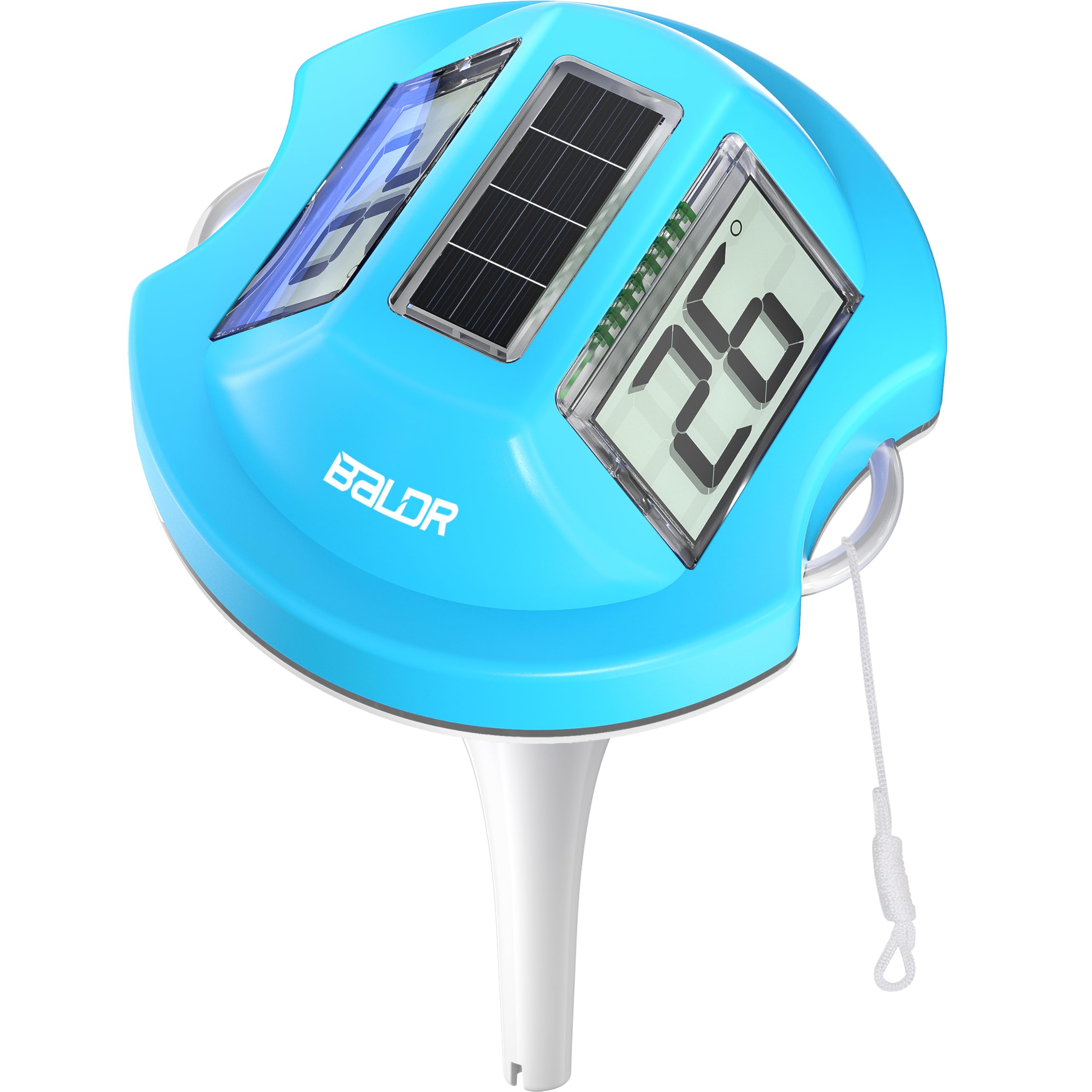 Photo 1 of BALDR Pool Thermometer Floating Easy Read, Solar Digital Pool Thermometer with Dual Large Screens, IPX7 Water Temperature Gauge for Inground Above Ground Pools & Spas (Blue)