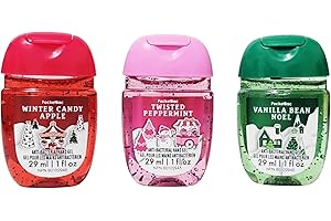 Bath & Body Works Holiday Collection Pocketbac Scented Hand Sanitizer Gel 1 fl oz Each (3-Pack, Winter Candy Apple, Twisted P