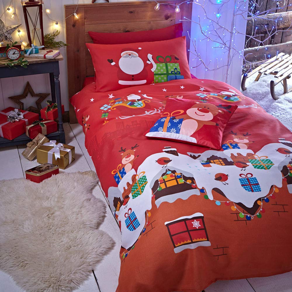 Catherine Lansfield Santa's Easy Care Junior Duvet Set Multicolour