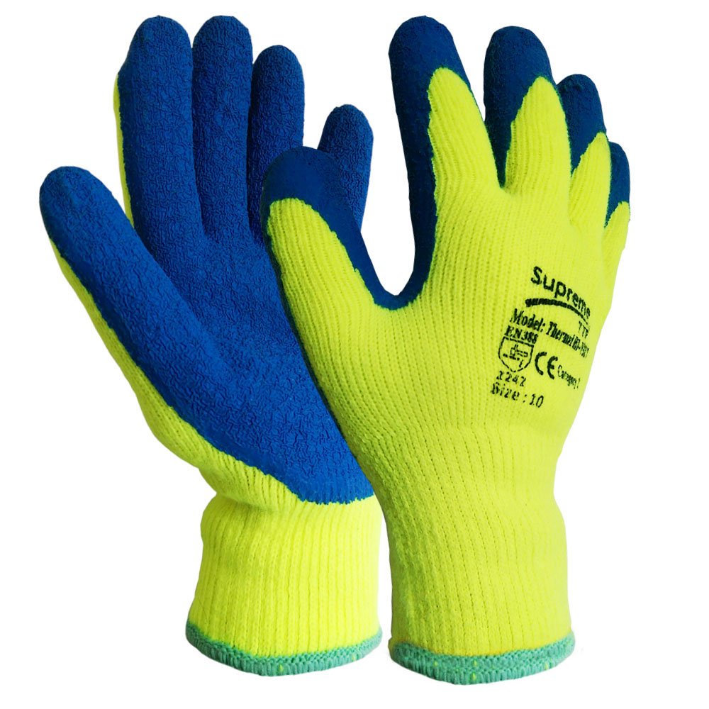 6 Pairs LATEX COATED WORK GLOVES RUBBER GRIP SAFE BUILDER GARDENING