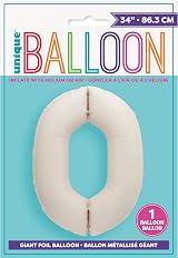 Unique Giant Foil Number 0 Balloon 86 cm Matte Nude view 2