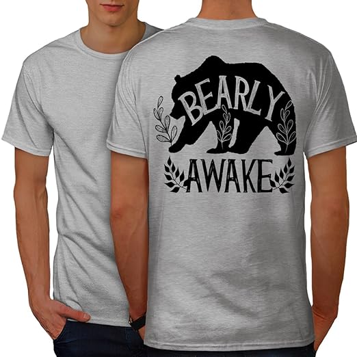 Men S Clothing Wellcoda Bear Bearly Awake Mens Long Sleeve T Shirt