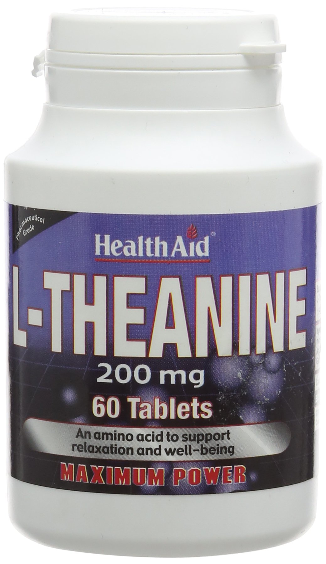 HealthAid L-Theanine 600mg Free Form Pack of 6 x 60 Vegan Tablets (360 Tablets)