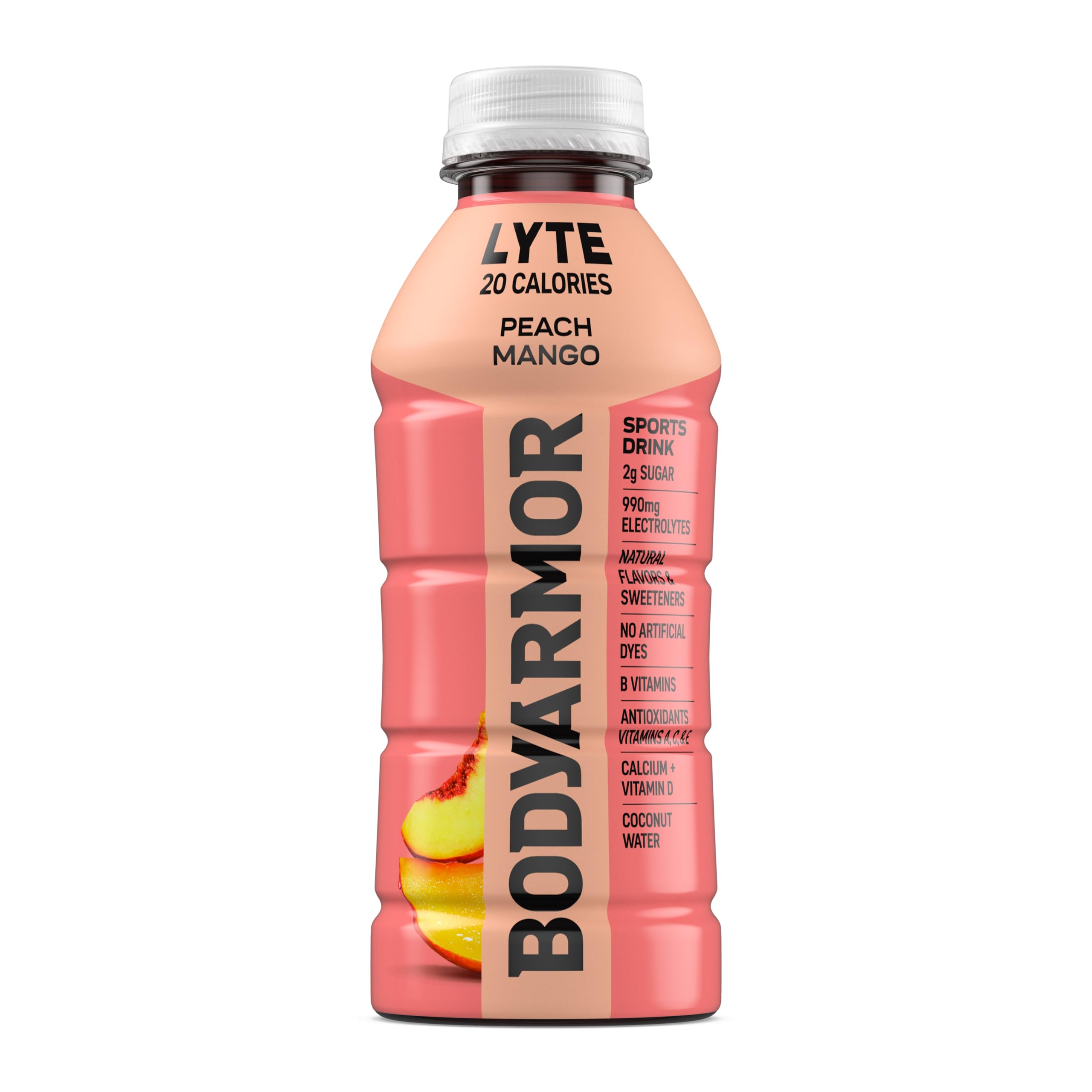 BODYARMOR LYTE Sports Drink Low-Calorie Sports Beverage, Peach Mango, Coconut Water Hydration, Natural Flavors With Vitamins, Potassium-Packed Electrolytes, Perfect For Athletes, 16 Fl Oz (Pack of 12)
