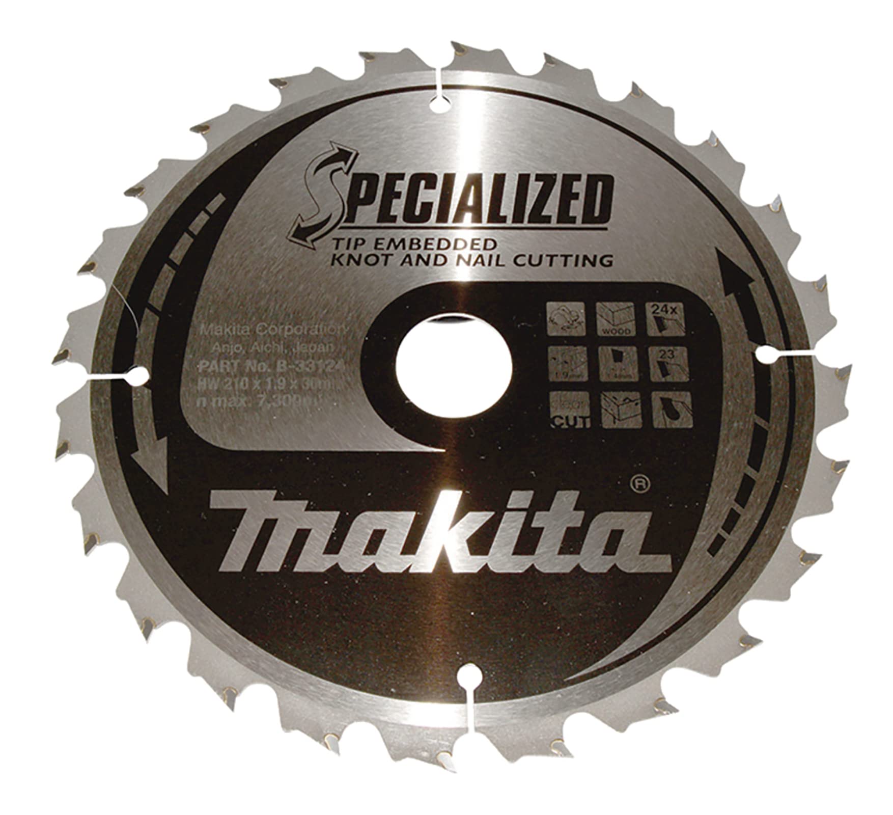 Makita B-33124 Specialized Tip Embedded Saw Blade 210x30x24T
