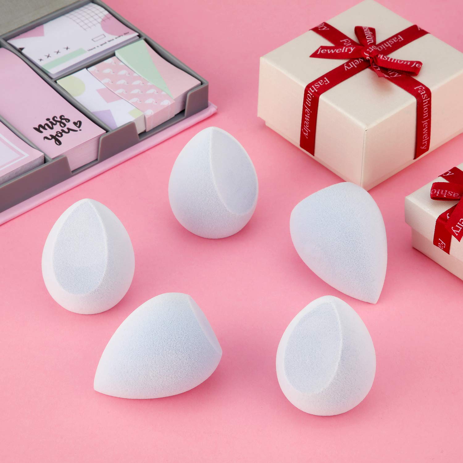 8 Pieces Microfiber Velvet Blue Sponge Makeup Beauty Sponge Foundation Latex-Free Sponge Flawless Makeup Blender with Storage Bottle for Liquid Cream and Powder : Beauty