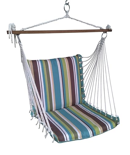 Oak N Oak Comfortable & Relaxing Indoor & Outdoor Hanging Chair Furniture/Hanging Hammock Chair Swing/Hanging Rope Swing Chair/Garden Hanging Chairs/Patio Swing Seat for Backyard, Bed Room, Porch, Beach - Tropical Palm Stripe