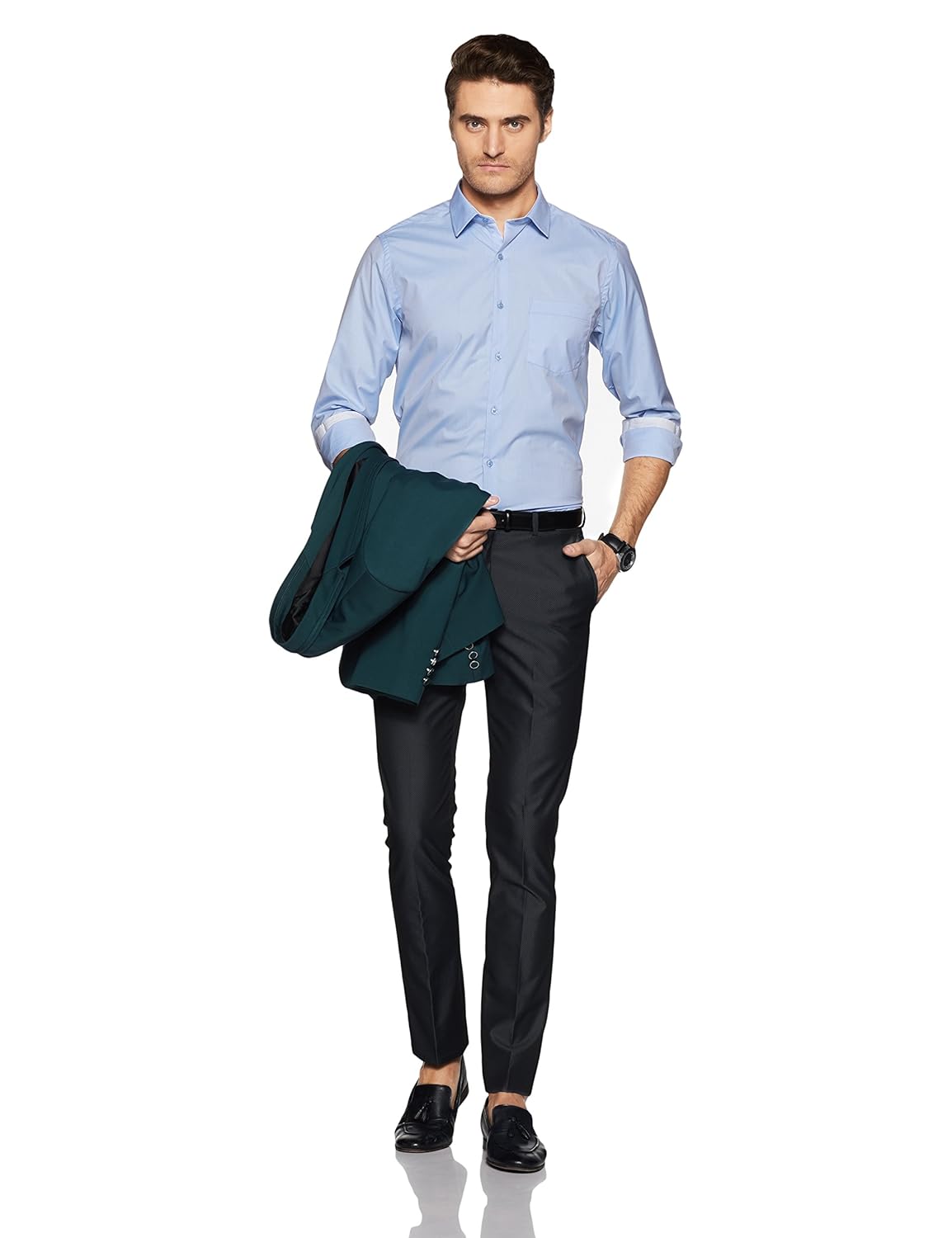 diverse men's plain regular fit formal shirt