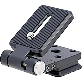 FocusFoto Foldable L-Shaped Quick Release Plate, Universal Vertical Horizontal Switching DSLR Camera L Bracket Compatible with Canon Nikon Sony Cameras, Fit for Acra-Swiss Tripod Monopod