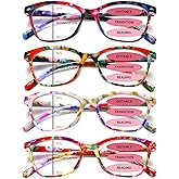 CLASAGA Progressive Multifocus Reading Glasses for Women Pattern Print Blue Light Block Spring Hinge Ladies Computer Readers