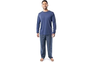 Fruit of the Loom mens Jersey Knit Top and Flannel Pant Pajama Sleep Set