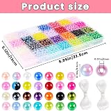 DTYDECLE 1680pcs Pearl Beads 6mm 28 Colors Glass Plastic Jewelry Making Kit view 2