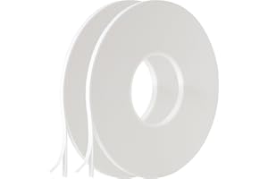 GZXUNFA 2 Roll of White Double Sided Foam Tape,PE Foam Tape，Sponge Soft Mounting Adhesive Tape (1/4 Inch by 50 Feet)