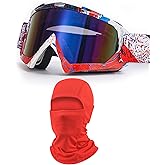 immoono Sand Motocross Mountain Bike Goggles with Balaclava for Women Men Youth, Dirt Bike ATV MX MTB Racing Safty Glasses