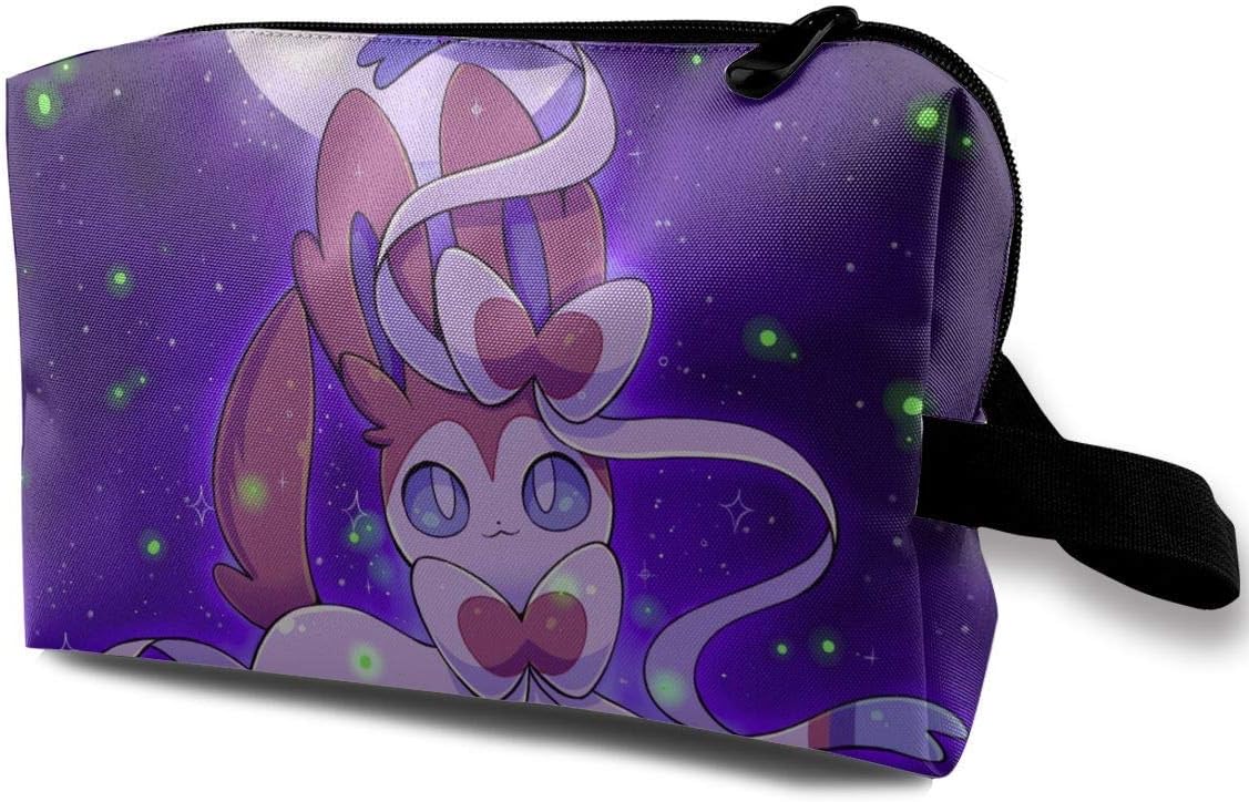 Women Travel Cosmetic Bags Sylveon with Mushroom Multi-Functional Toiletry Makeup Organizer Coin Purses