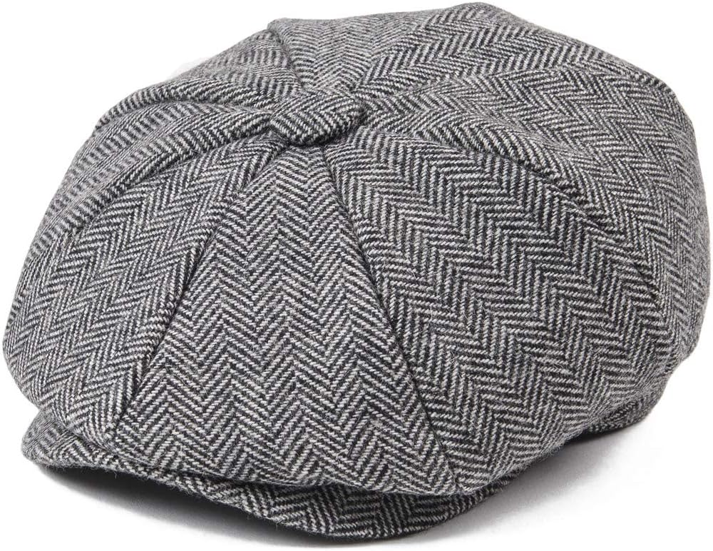 JANGOULBoys Vintage Newsboy Cap Tweed Flat Beret Cabbie Hat for Kids Toddler Pageboy