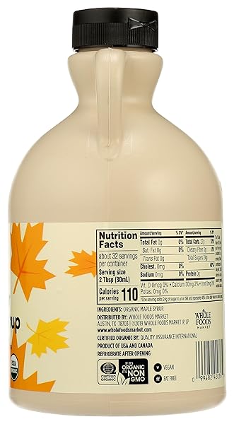 365 BY WHOLE FOODS MARKET, ORGANIC GRADE A AMBER MAPLE SYRUP, 32 FL OZ